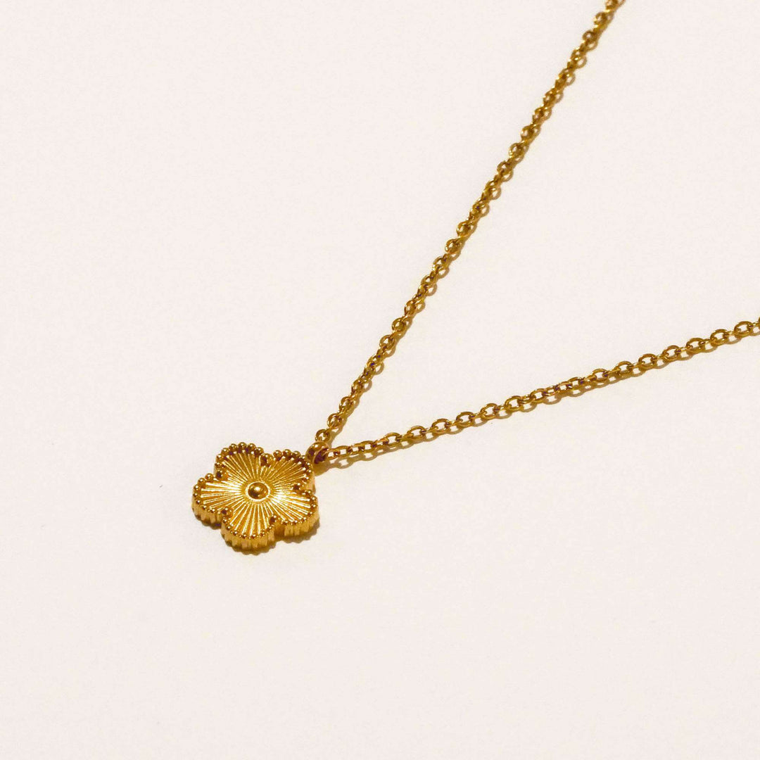 Personalised Five Leaf Clover Initial Necklace