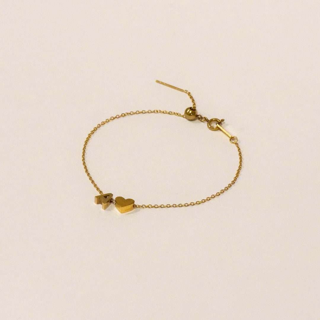 Personalised Sweet Heart Initial Bracelet