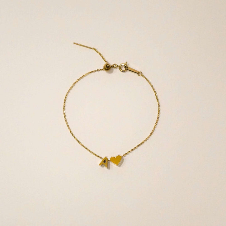 Personalised Sweet Heart Initial Bracelet