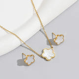Five Leaf Clover Necklace & Earrings Set