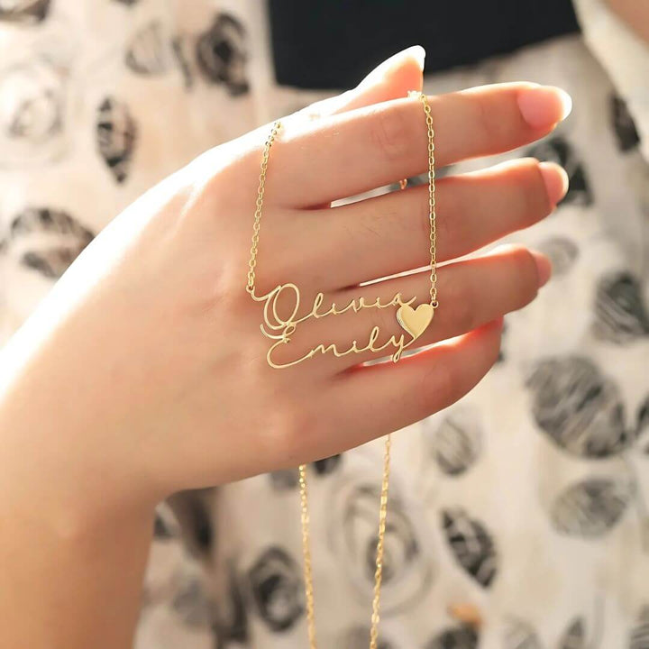 Personalised Emily Heart Name Necklace