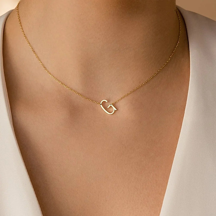 Personalised Sutton Side Initial Necklace