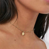 Personalised Lunar Initial Disc Necklace