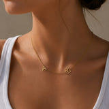 Personalised Pet Paw Initial Necklace
