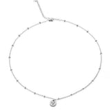Personalised Lunar Initial Disc Necklace