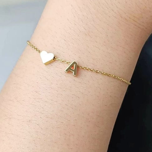 Personalized Sweet Heart Initial Bracelet