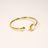 Cia Five Leaf Clover Adjustable Solid Bangle