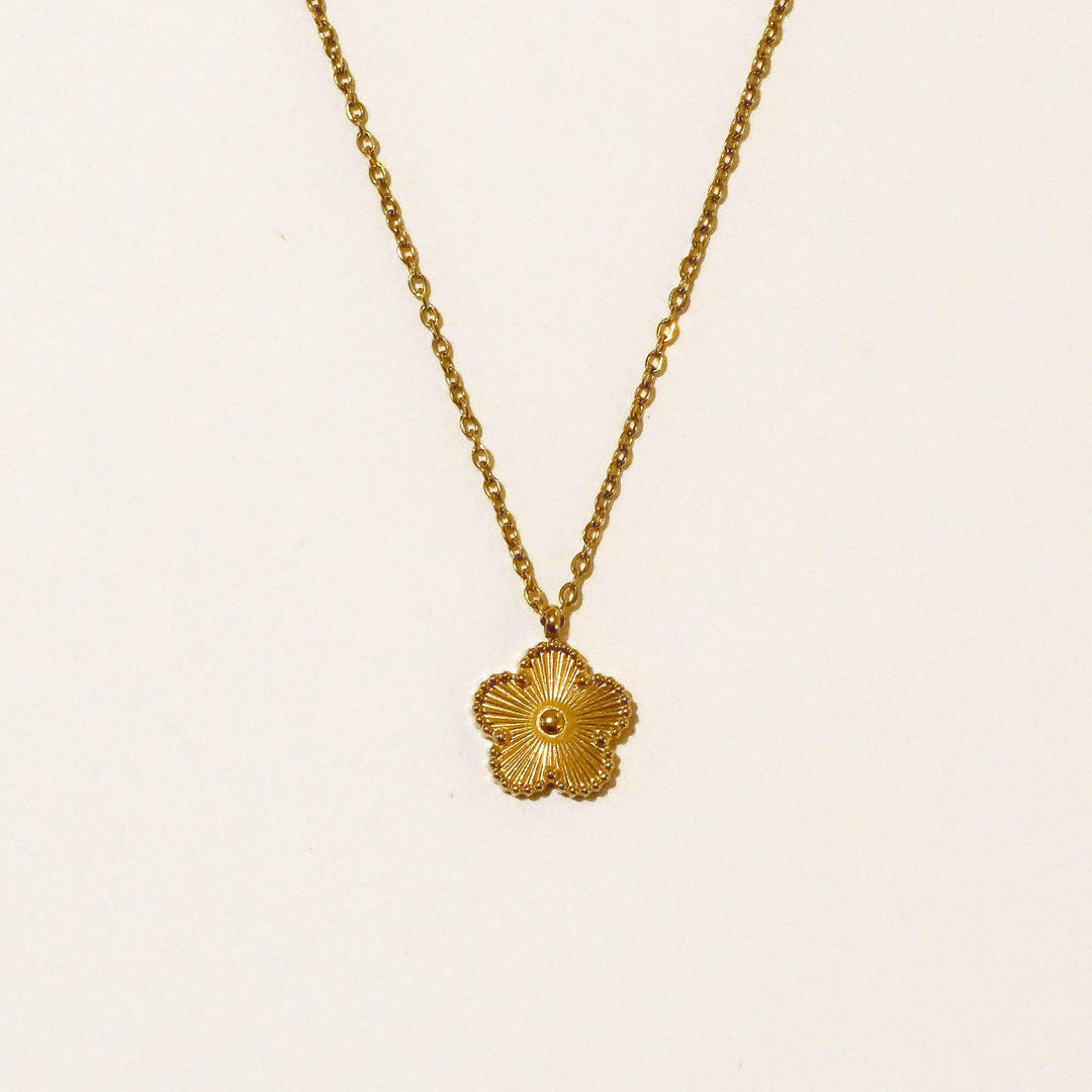 Personalised Five Leaf Clover Initial Necklace