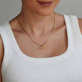 Personalised Kaia Birthstone Initial Necklace