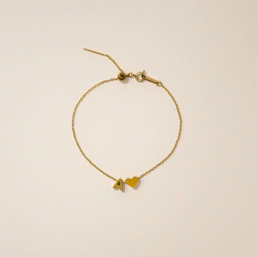 Personalised Sweet Heart Initial Bracelet