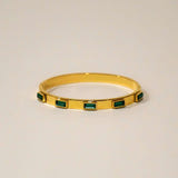 Piper Gemstone Solid Bangle