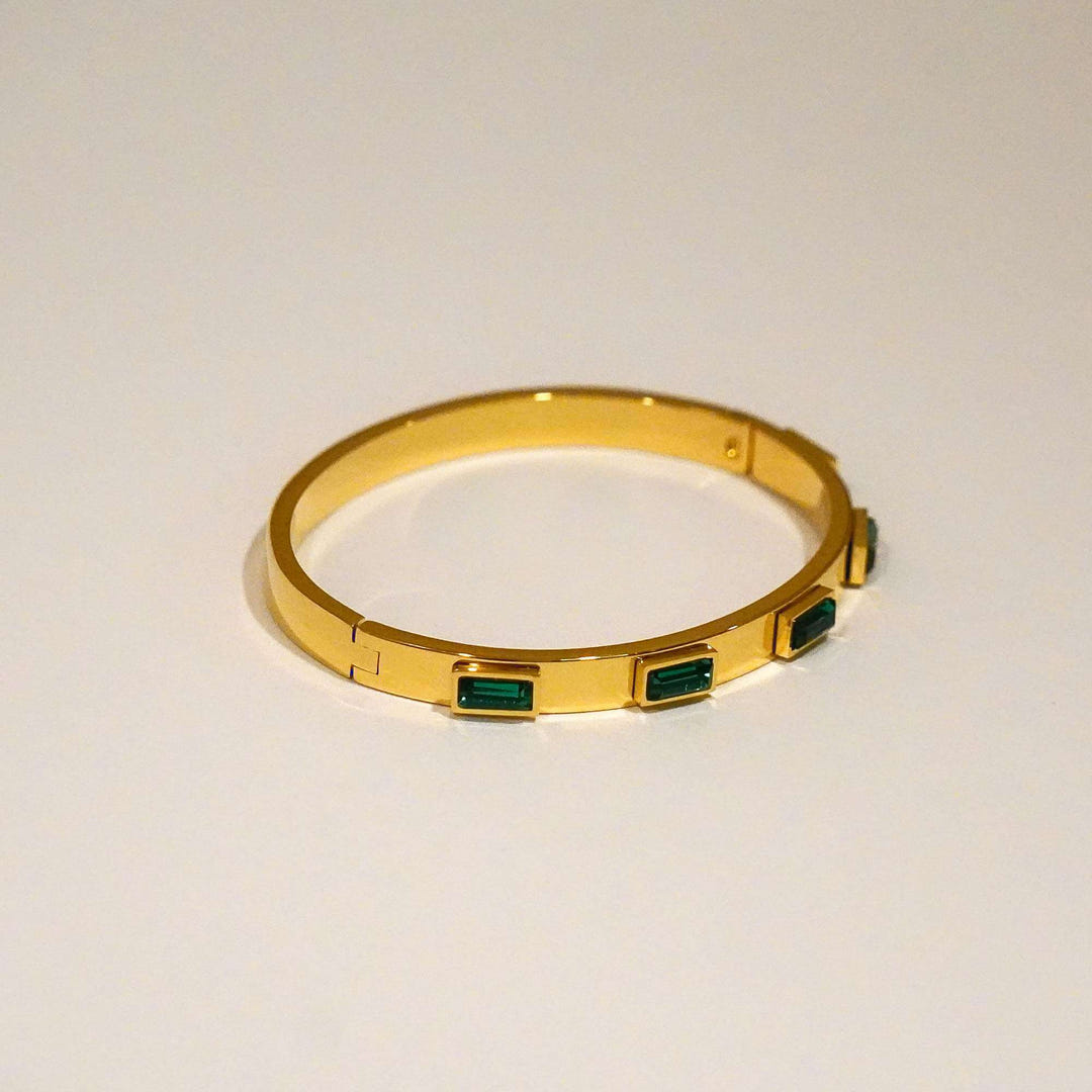 Piper Gemstone Solid Bangle